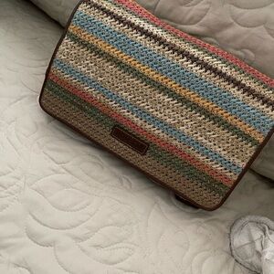 Multicolor Striped Woven Bag